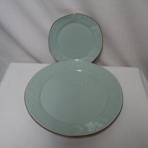 Skyros Cantaria Sheer Blue Plate Set 2 Platter Tray Plate & salad side NWT NEW